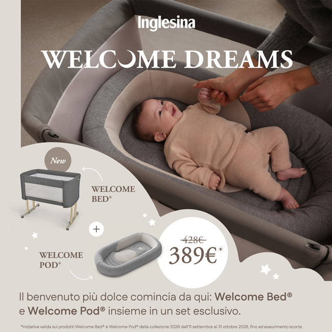Welcome Bed&reg; e Welcome Pod&reg; insieme in un set esclusivo