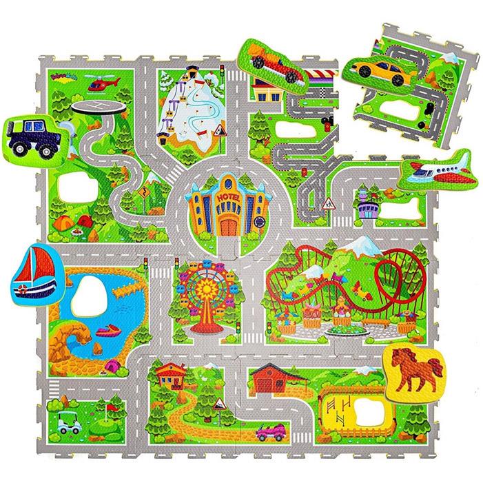 TAPPETO PUZZLE CITY 120 X 120 CM