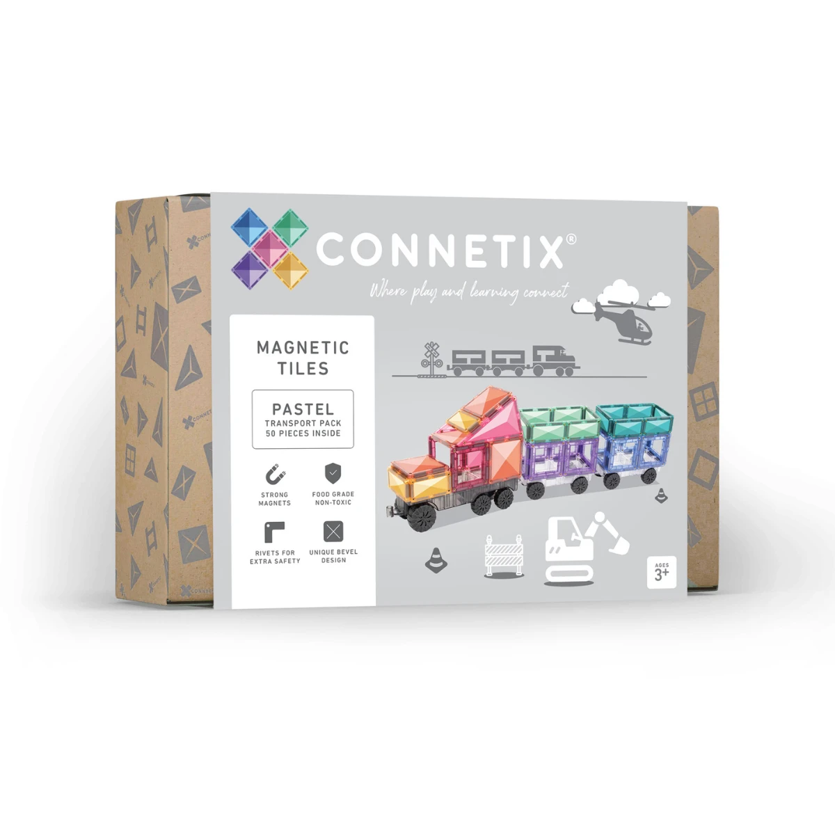 CONNETIX PANNELLI MAGNETICI TRANSPORT PACK PASTELLO 50 PZ CONNETIX PANNELLI MAGNETICI TRANSPORT PACK PASTELLO 50 PZ