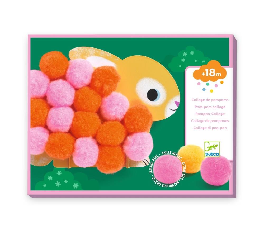 DJECO POM-POM COLLAGE – ANIMALS AND POM-POM CIRCLES DJ00049