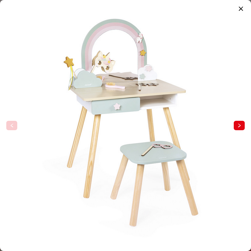 JANOD TAVOLA DA TOELETTA E ACCESSORI IN LEGNO CON UNICORNO J06464