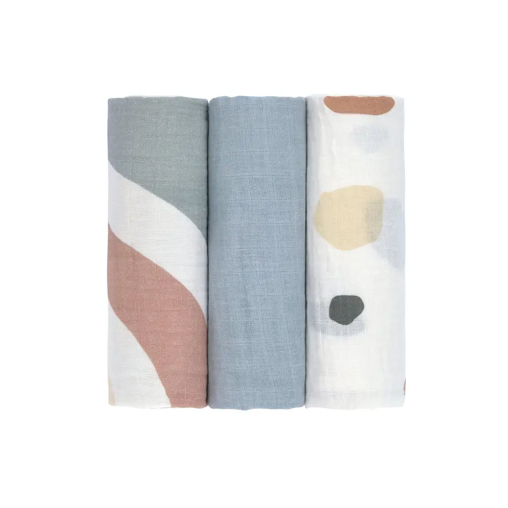 LÄSSIG MUSSOLA 85X85CM RAINBOW POWDER BLUE LATECOMURW