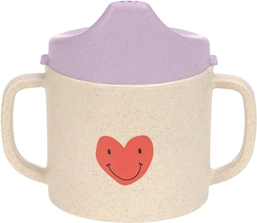 LÄSSIG SIPPY CUP PP/CELLULOSE HAPPY RASCALS HEART LAVENDER