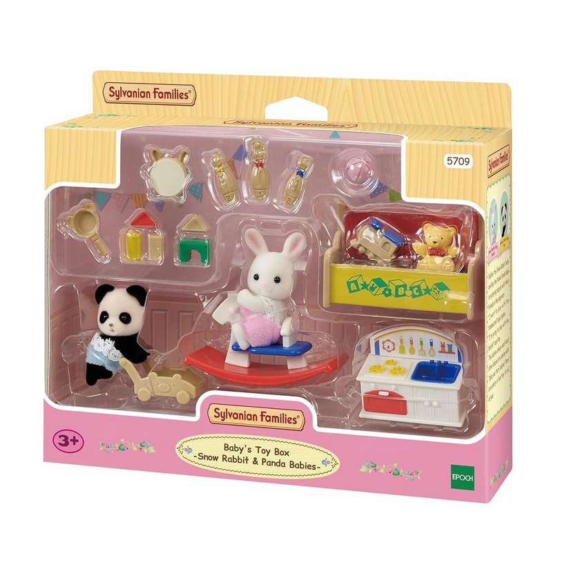 SYLVANIAN SCATOLA DEI GIOCHI PER BEBÈ CONIGLIO NEVE E BEBÈ PANDA 5709