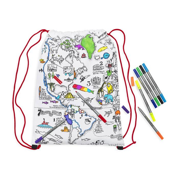 ZAINO DA COLORARE CON 10 PENNARELLI - DINOSAURI ZAINO DA COLORARE CON 10 PENNARELLI - DINOSAURI
