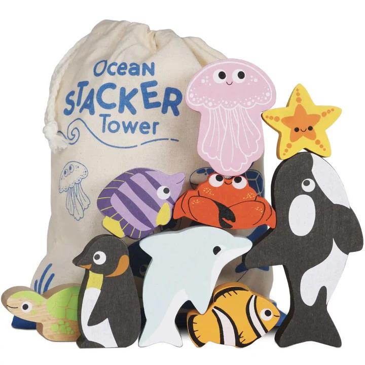 LE TOY VAN ANIMALI DELL'OCEANO IMPILABILI PL139