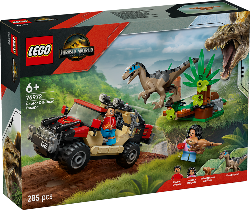 LEGO JURASSIC WORLD FUGA DAL RAPTOR SUL FUORISTRADA 76972