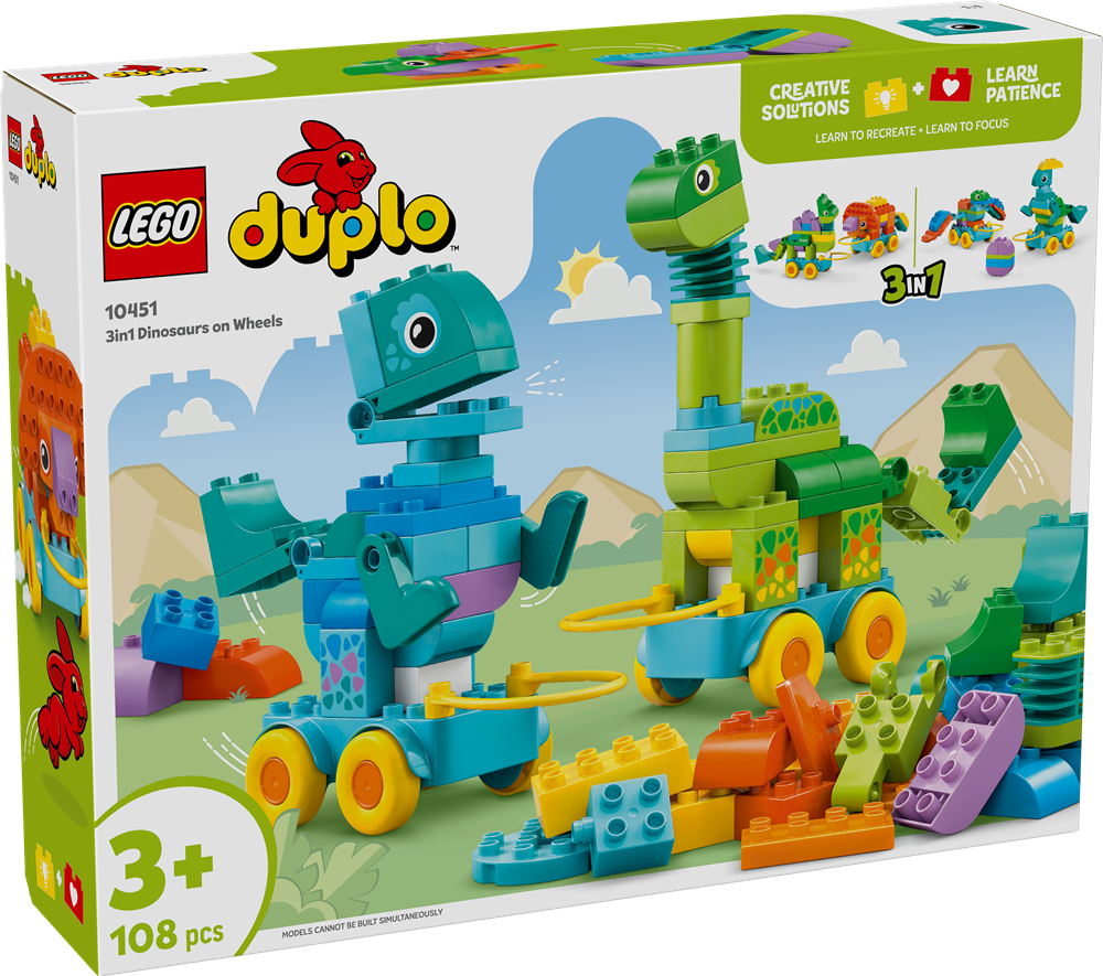 LEGO DUPLO TOWN DINOSAURI SU RUOTE 3 IN 1 10451