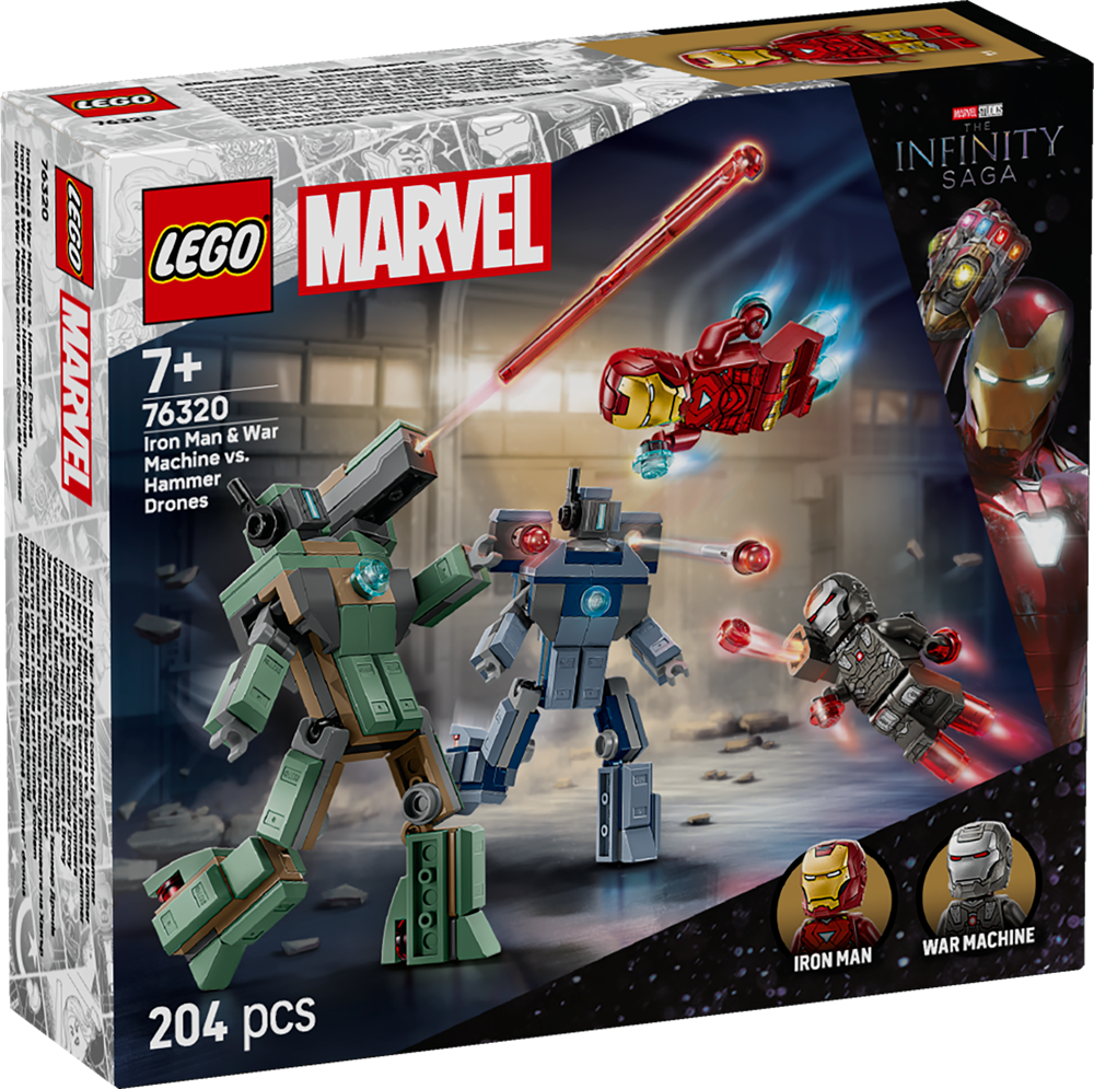 LEGO SUPER HEROES IRON MAN E WAR MACHINE CONTRO I DRONI DI HAMMER 76320