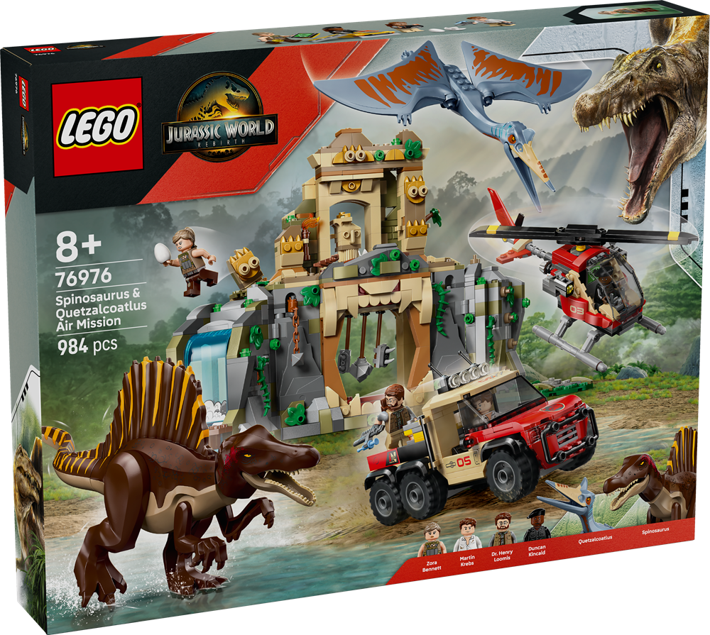 LEGO JURASSIC WORLD MISSIONE AEREA CON SPINOSAURO E QUETZALCOATLUS 76976