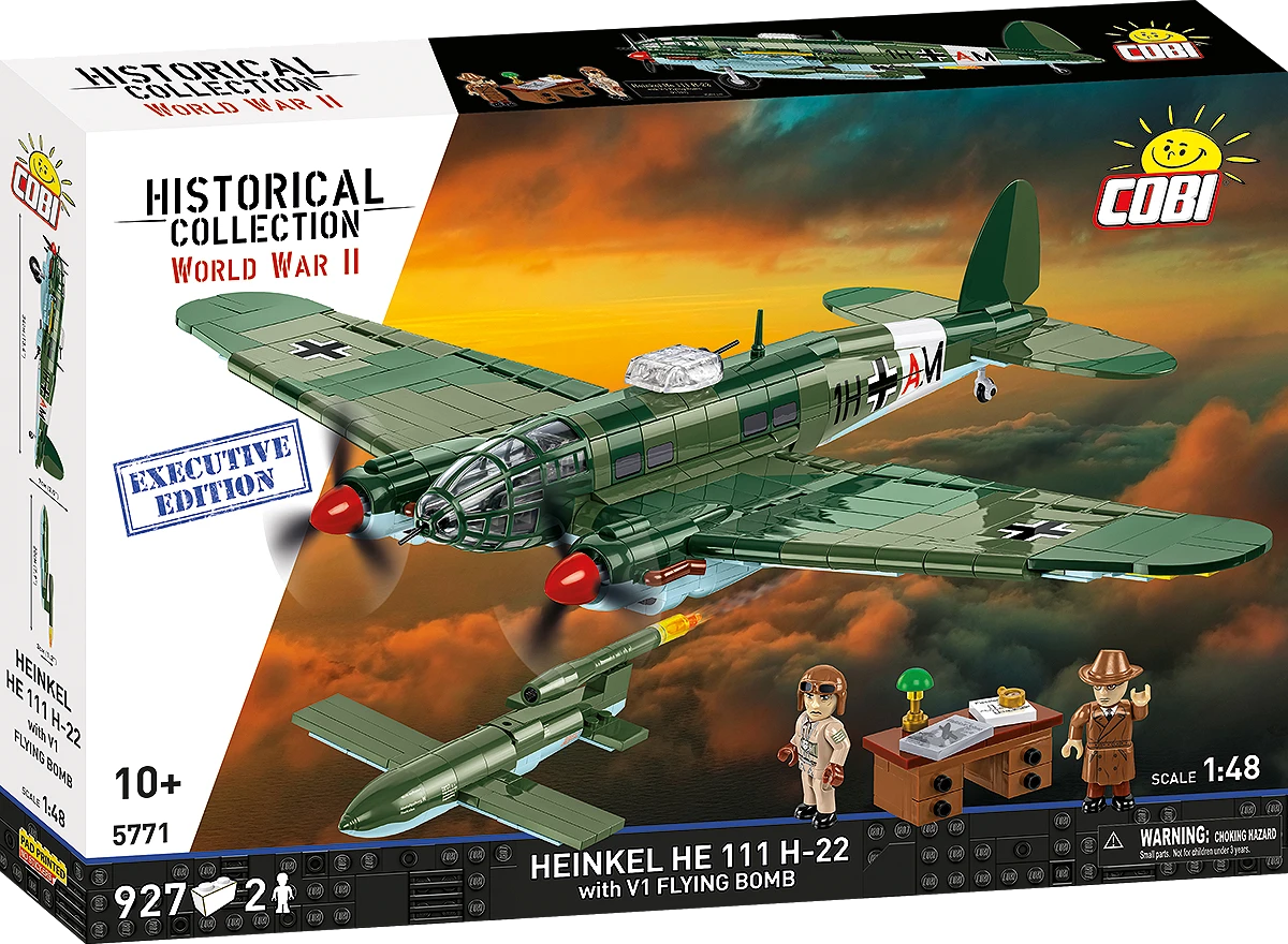 COBI HISTORICAL COLLECTION WWII HEINKEL HE 111 H-22 WITH V1 FLYING BOMB - EXECUTIVE EDITION 5771 COBI HISTORICAL COLLECTION WWII HEINKEL HE 111 H-22 WITH V1 FLYING BOMB - EXECUTIVE EDITION 5771