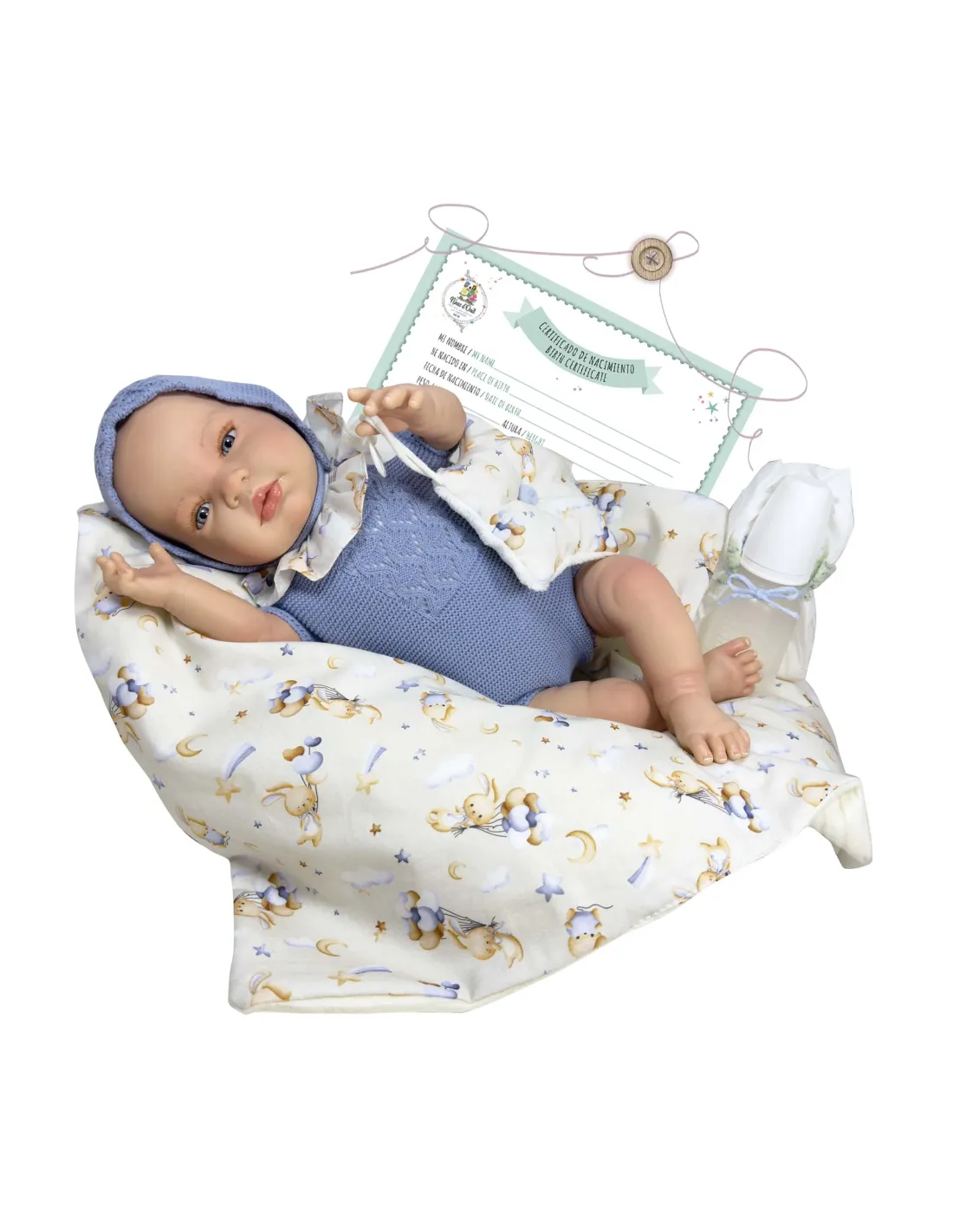 NINES D'ONIL BAMBOLA SANDRA BLUE PREMIUM REBORN 48 CM 0268