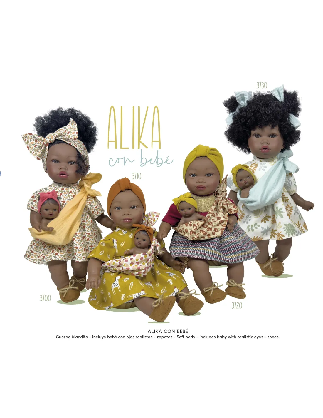 NINES D'ONIL BAMBOLA ALIKA CON BEBÉ PRINT 40 CM 3700