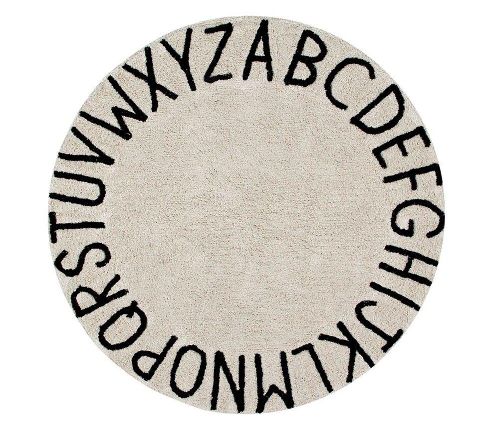 LORENA CANALS TAPPETO TONDO LAVABILE ABC BEIGE-NERO 150 CM