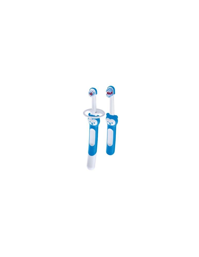 BAMED BABY MAM SPAZZOLINO PER BAMBINI - LEARN TO BRUSH CON ANELLO DI SICUREZZA BOY