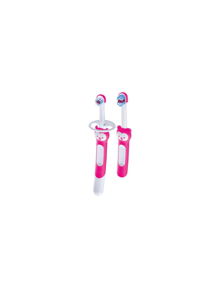 BAMED BABY MAM SPAZZOLINO PER BAMBINI - LEARN TO BRUSH CON ANELLO DI SICUREZZA GIRL