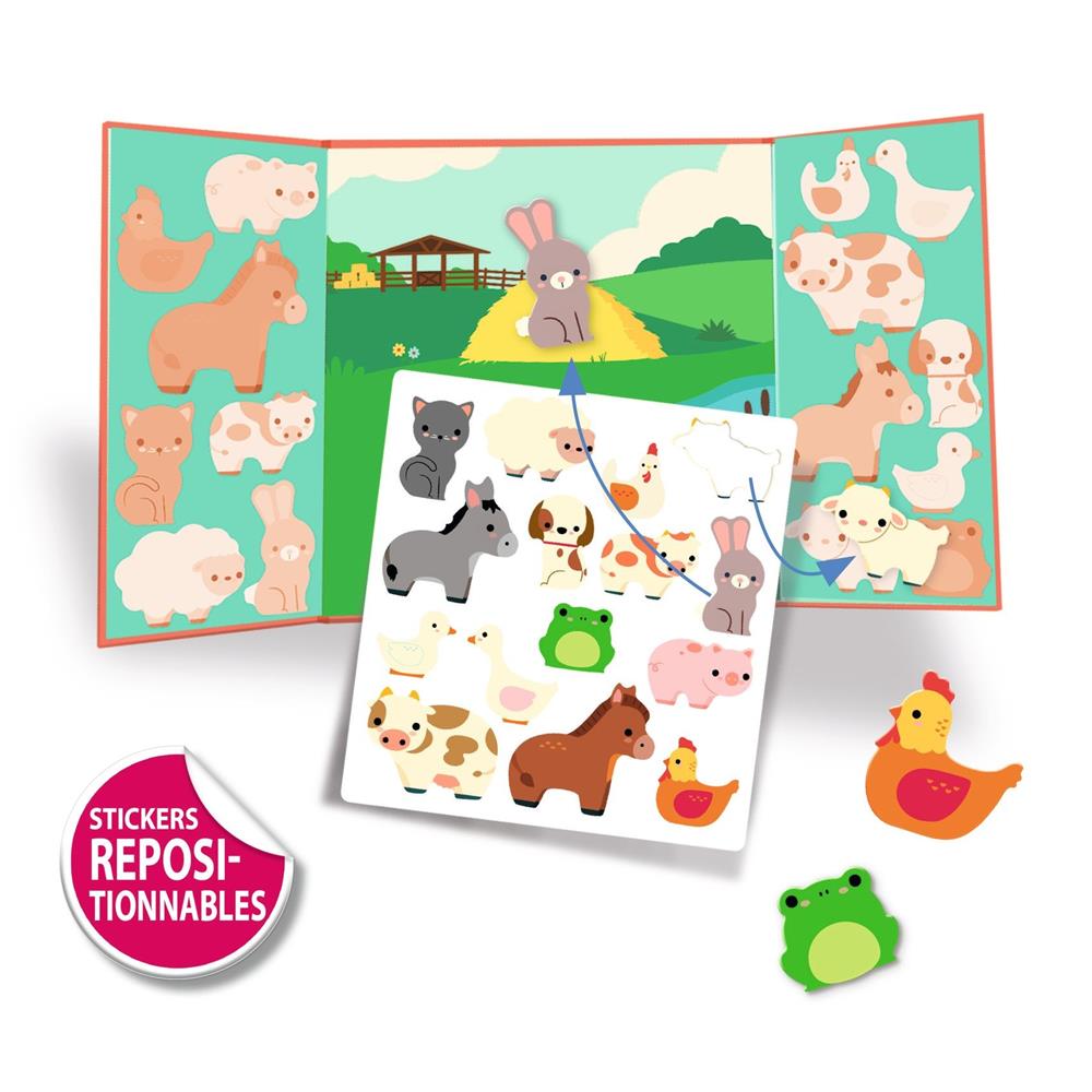 DJECO THICK AND REPOSITIONABLE STICKERS - FARM ANIMALS DJ00099