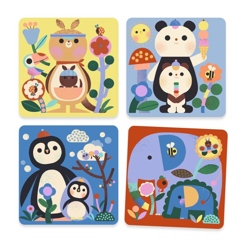 DJECO MAGIC COLORING. PEEKABOO! BABY ANIMALS AROUND THE WORLD DJ00952