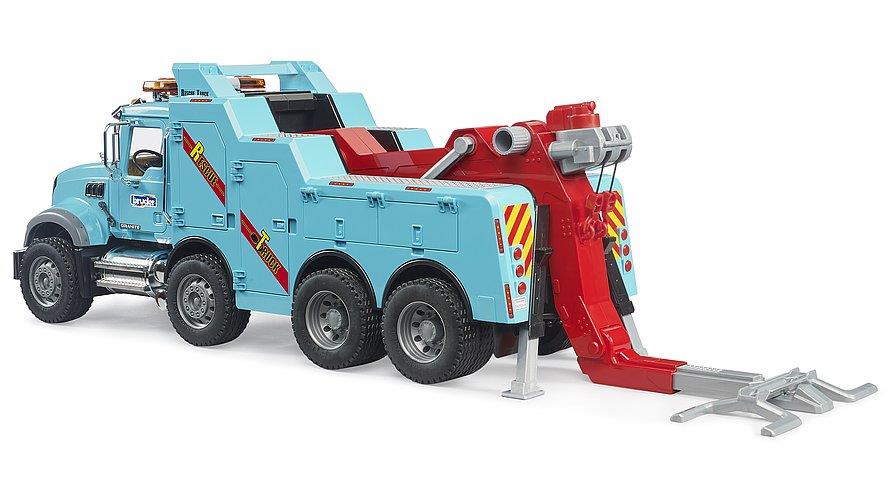 BRUDER MACK CARRO ATTREZZI CON TRAINO GRANITO E MODULO L+S 02831 BRUDER MACK CARRO ATTREZZI CON TRAINO GRANITO E MODULO L+S 02831