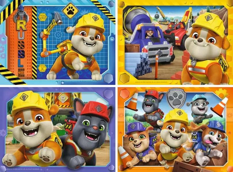 RAVENSBURGER PUZZLE RUBBLE E CREW 4 IN 1 BOX - 12/16/20/24 PZ 04188