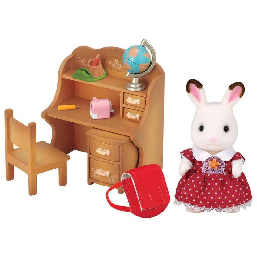 SYLVANIAN SORELLA CONIGLIO CIOCCOLATO E SCRIVANIA 5016