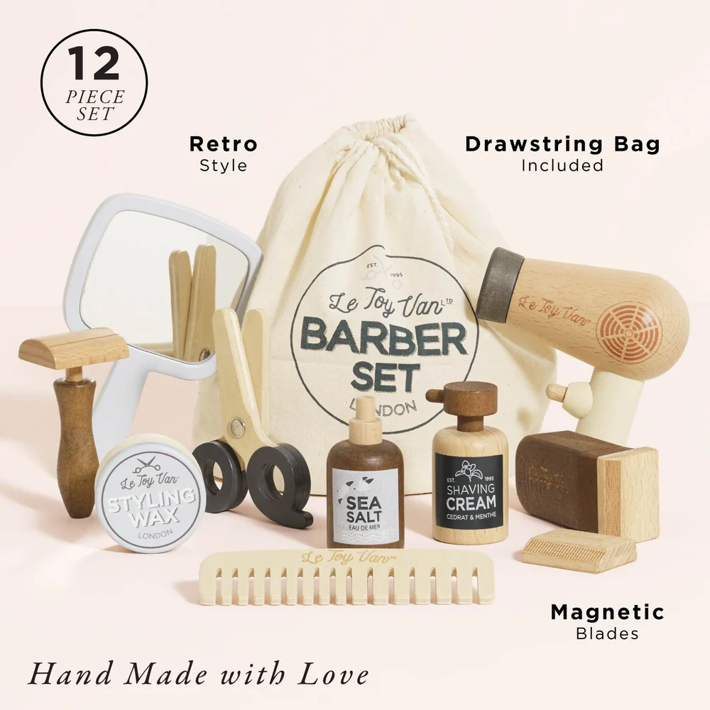 LE TOY VAN SET PARRUCCHIERE E BARBIERE CON BORSA TV356