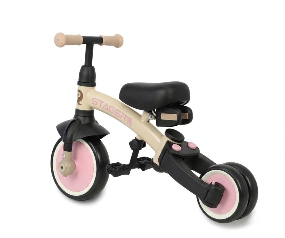 QPLAY TRIKE STAGER 3IN1 BEIGE/PINK
