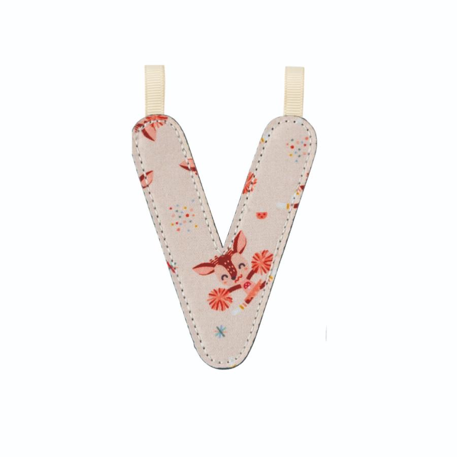 LILLIPUTIENS LETTERA V IN TESSUTO FOSFORESCENTE REVERSIBILE 83885