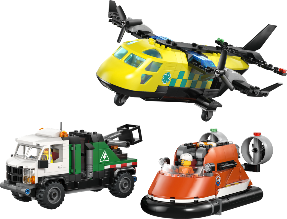 LEGO LEGO CITY REMIX AEREO, CAMION DI SERVIZIO E HOVERCRAFT 60505