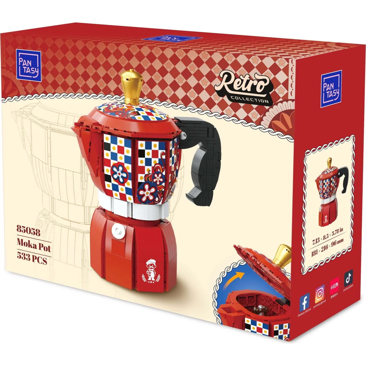 PANTASY SET DI MATTONCINI RETRÒ - LA MOKA DEL CAFFÈ PAN85058 PANTASY SET DI MATTONCINI RETRÒ - LA MOKA DEL CAFFÈ PAN85058