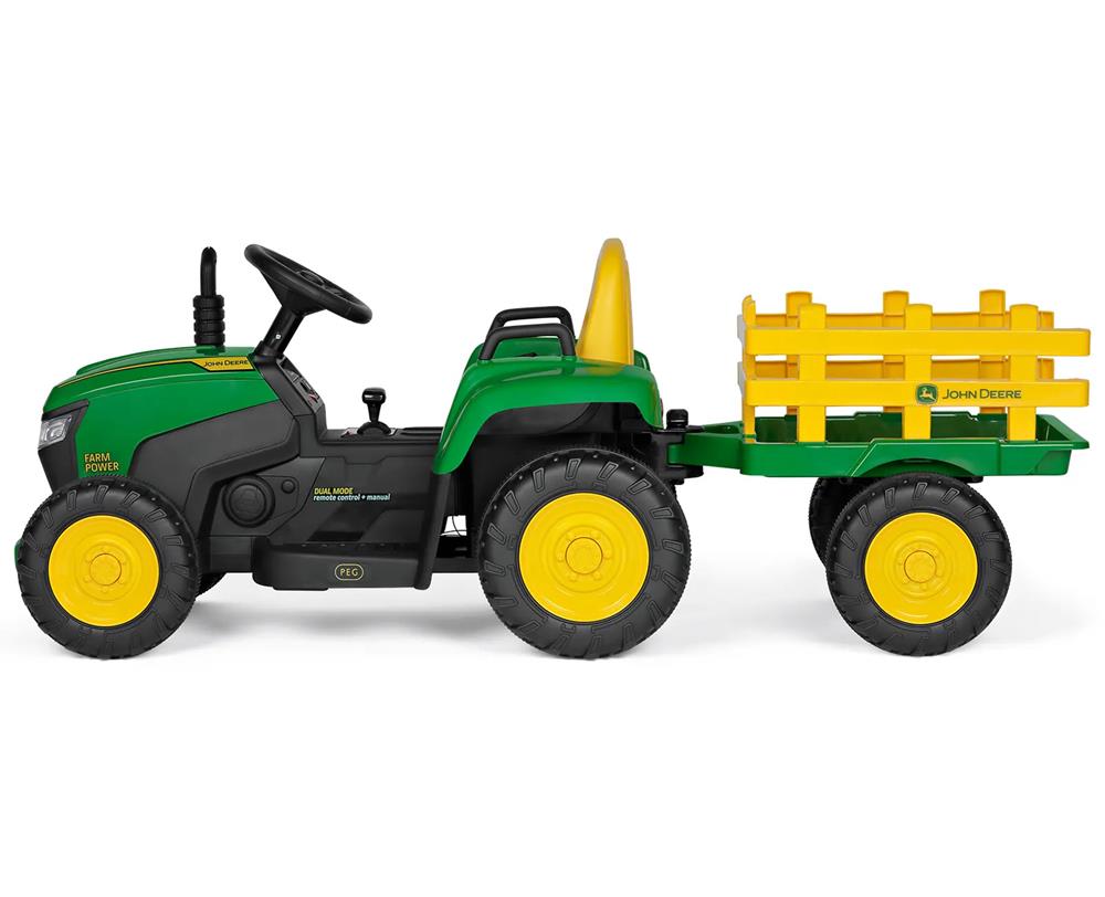 PEG PEREGO TRATTORE JOHN DEERE FARM POWER CON RIMORCHIO IGOR0120 PEG PEREGO TRATTORE JOHN DEERE FARM POWER CON RIMORCHIO IGOR0120