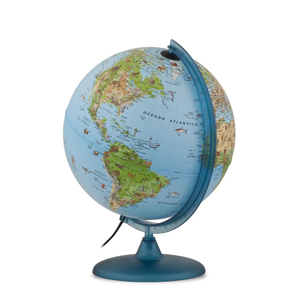 MAPPAMONDO GEOGRAFICO 25 CM SAFARI - ILLUMINATO E ILLUSTRATO