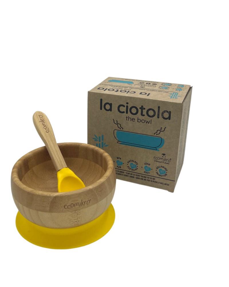 ECOMIKRO CIOTOLA CON CUCCHIAIO IN BAMBÙ GIALLO ECOMIKRO CIOTOLA CON CUCCHIAIO IN BAMBÙ GIALLO