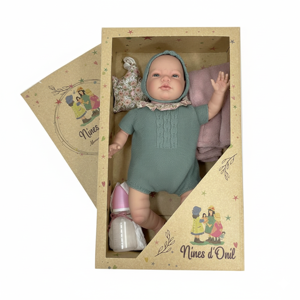 NINES D'ONIL BAMBOLA SANDRA GREEN PREMIUM REBORN 46 CM 0256