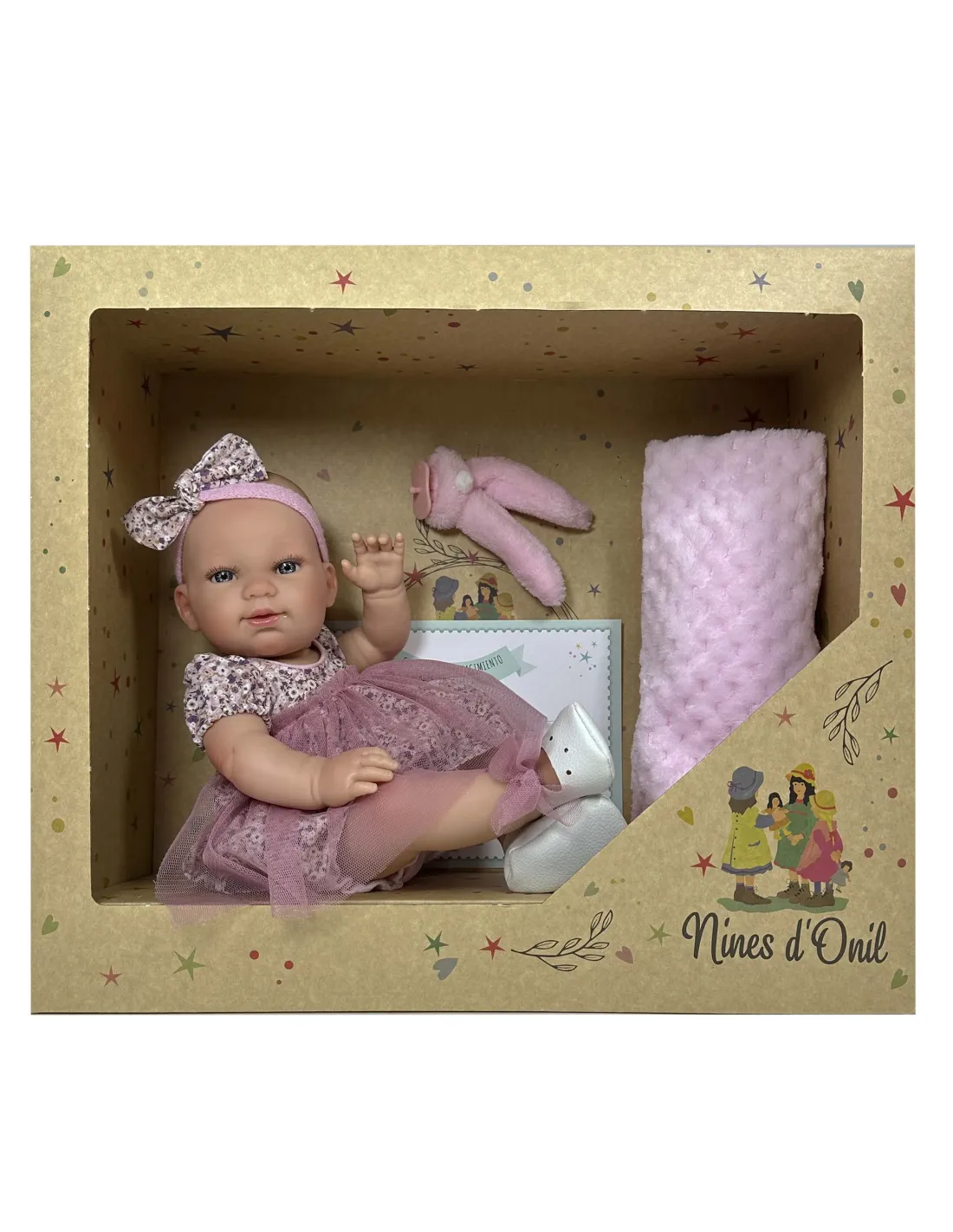 NINES D'ONIL BAMBOLA BABY REBORN GIRL FLOWER 37 CM 0258