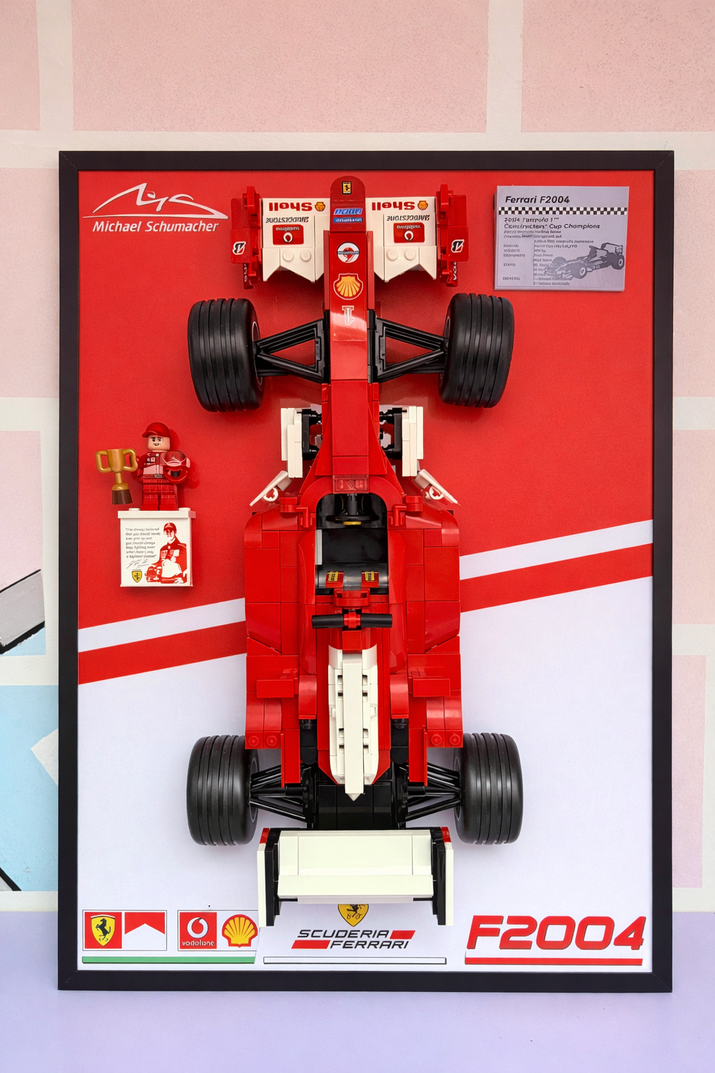 BRICK FRAME CORNICE VINTAGE FRAME PER LEGO® SCHUMACHER FERRARI F2004 11375 BRICK FRAME CORNICE VINTAGE FRAME PER LEGO® SCHUMACHER FERRARI F2004 11375
