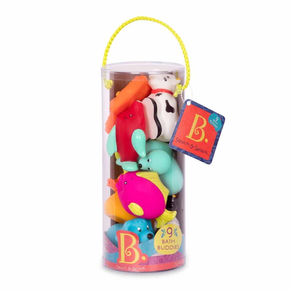 BATTAT B.TOYS SQUISH & SPLASH - 9 PZ ANIMALI PER IL BAGNO bx1805