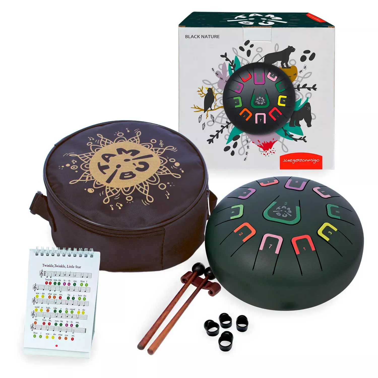 JUEGACONMIGO TAMBU 8'' 11 NOTE - BLACK NATURE