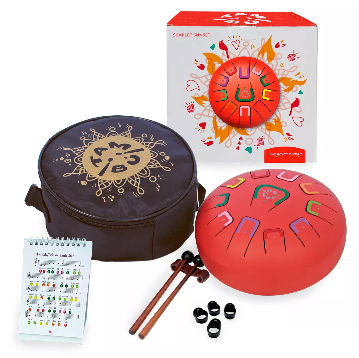 JUEGACONMIGO TAMBU 8'' 11 NOTE - SCARLET SUNSET JUEGACONMIGO TAMBU 8'' 11 NOTE - SCARLET SUNSET