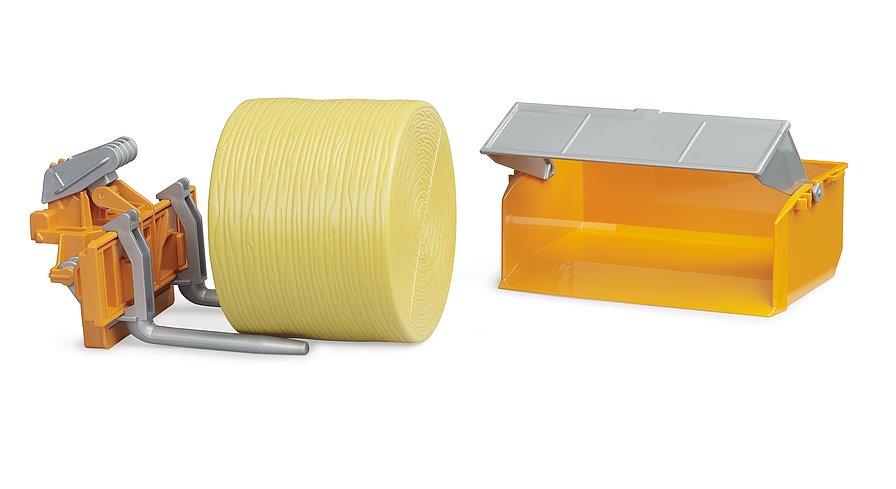 BRUDER CASSONE DI CARICO E FORCHE PER TRATTORE 02353