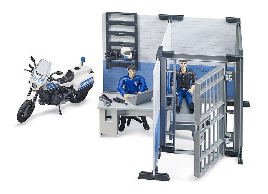 BRUDER STAZIONE POLIZIA CON MOTOCICLETTA 62732
