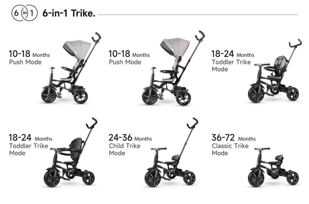 QPLAY TRICYCLE RITO STAR PIEGEVOLE GREY QPLAY TRICYCLE RITO STAR PIEGEVOLE GREY