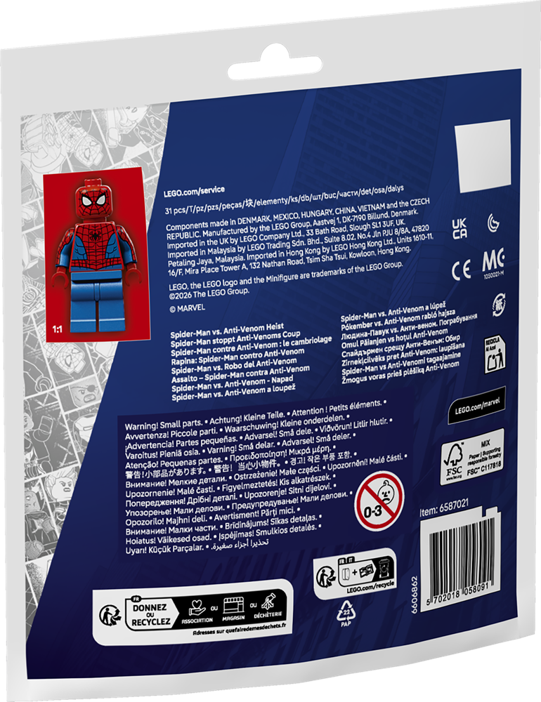 LEGO SUPER HEROES RAPINA: SPIDER-MAN CONTRO ANTI-VENOM 30725