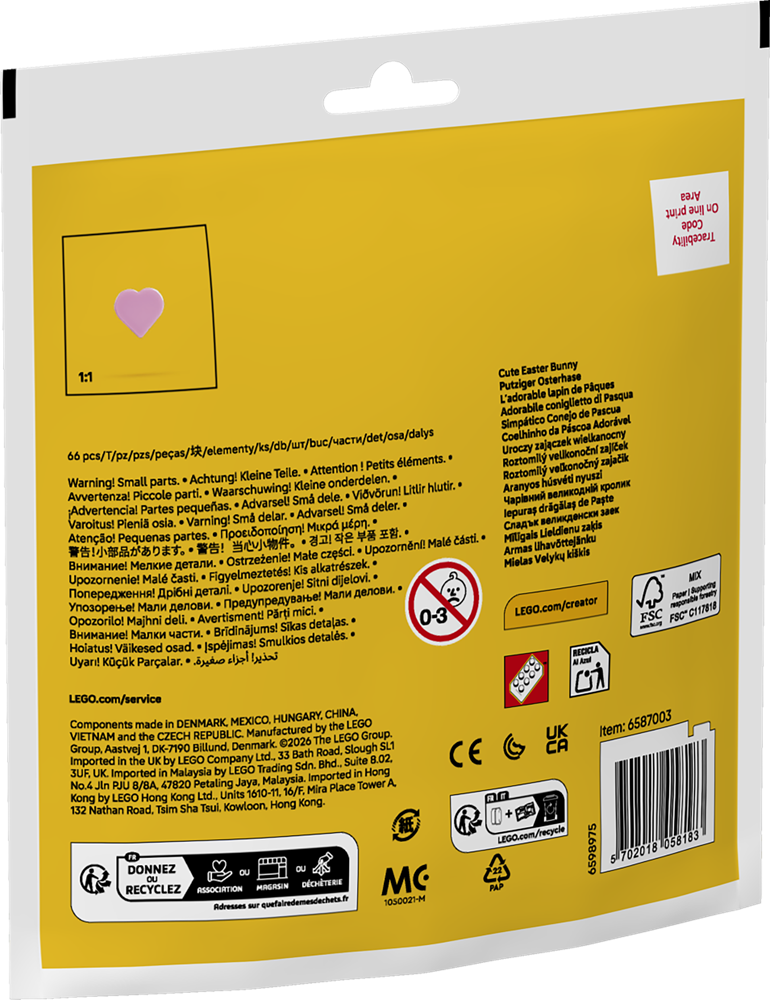 LEGO CREATOR ADORABILE CONIGLIETTO DI PASQUA 30716