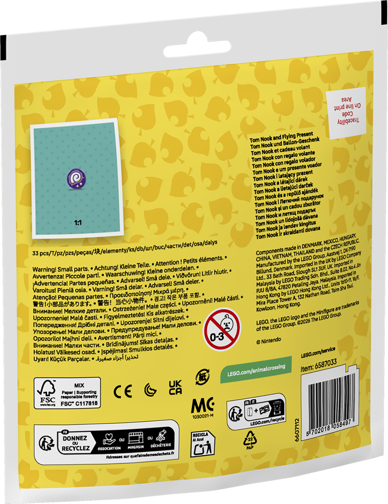 LEGO ANIMAL CROSSING TOM NOOK CON REGALO VOLANTE 30731