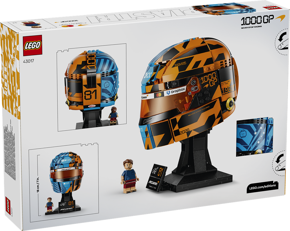 LEGO EDITIONS CASCO DI OSCAR PIASTRI MCLAREN MASTERCARD F1 TEAM 43017