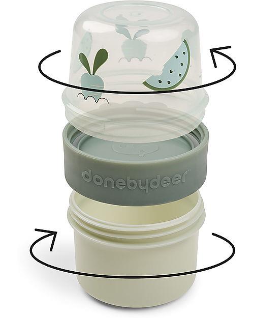 DONE BY DEER MINI CONTENITORI SNACK CON DUE SCOMPARTI - S BIRDEE VERDE