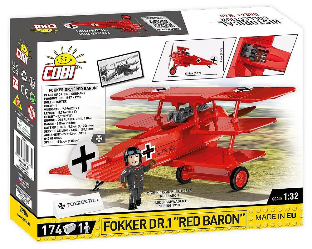 COBI HISTORICAL COLLECTION FOKKER DR.1 RED BARON 2986 COBI HISTORICAL COLLECTION FOKKER DR.1 RED BARON 2986