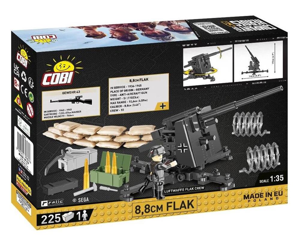 COBI COMPANY OF HEROES 3 8,8 CM FLAK 3047 COBI COMPANY OF HEROES 3 8,8 CM FLAK 3047