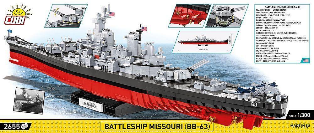 COBI HISTORICAL COLLECTION BATTLESHIP MISSOURI (BB-63) 4837 COBI HISTORICAL COLLECTION BATTLESHIP MISSOURI (BB-63) 4837
